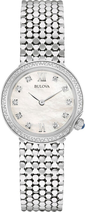 Dameklokke 96R206 Diamond Hvit/Stål Ø28 mm
