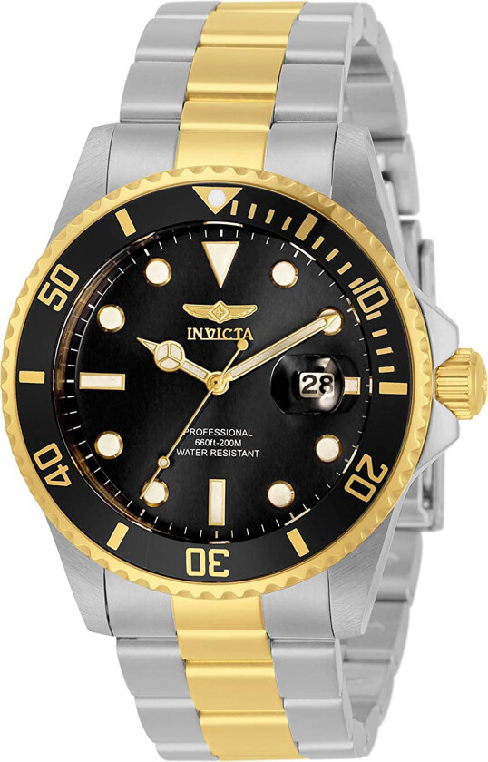 Herreklokke 33269 Pro Diver Sort/Gulltonet stål Ø42 mm