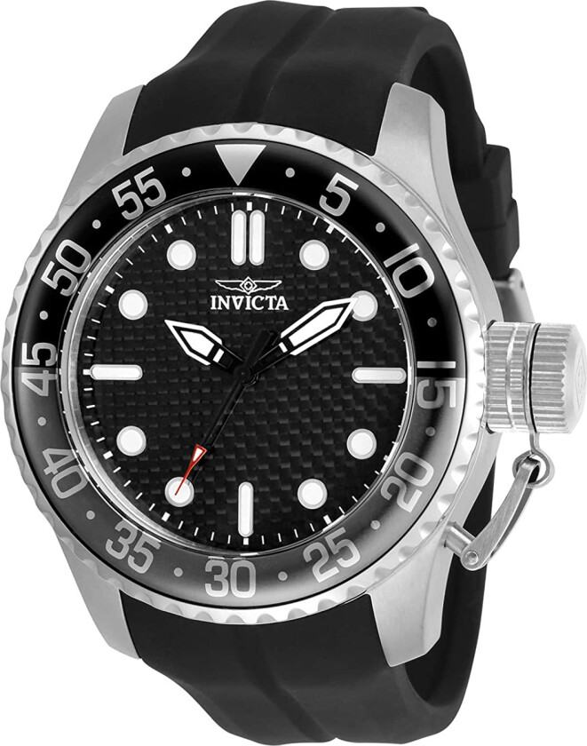 Herreklokke 30725 Pro Diver Sort/Gummi Ø50 mm
