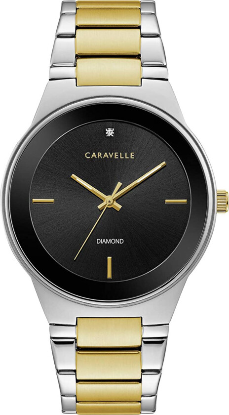 Herreklokke 45D107 Caravelle Sort/Gulltonet stål Ø40 mm