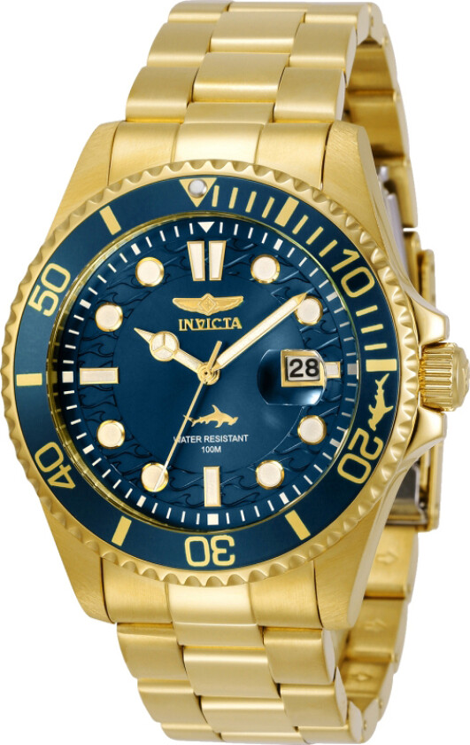 Herreklokke 30024 Pro Diver Blå/Gulltonet stål Ø43 mm
