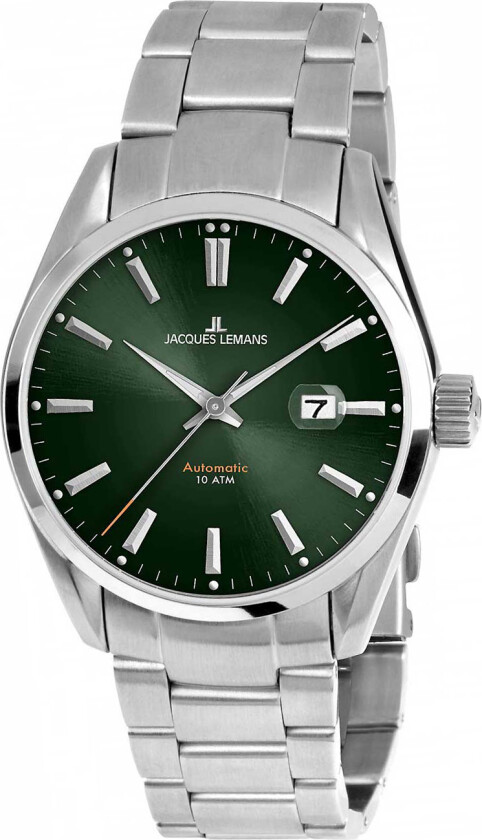 Herreklokke 1-1846F Derby Grønn/Stål Ø42 mm