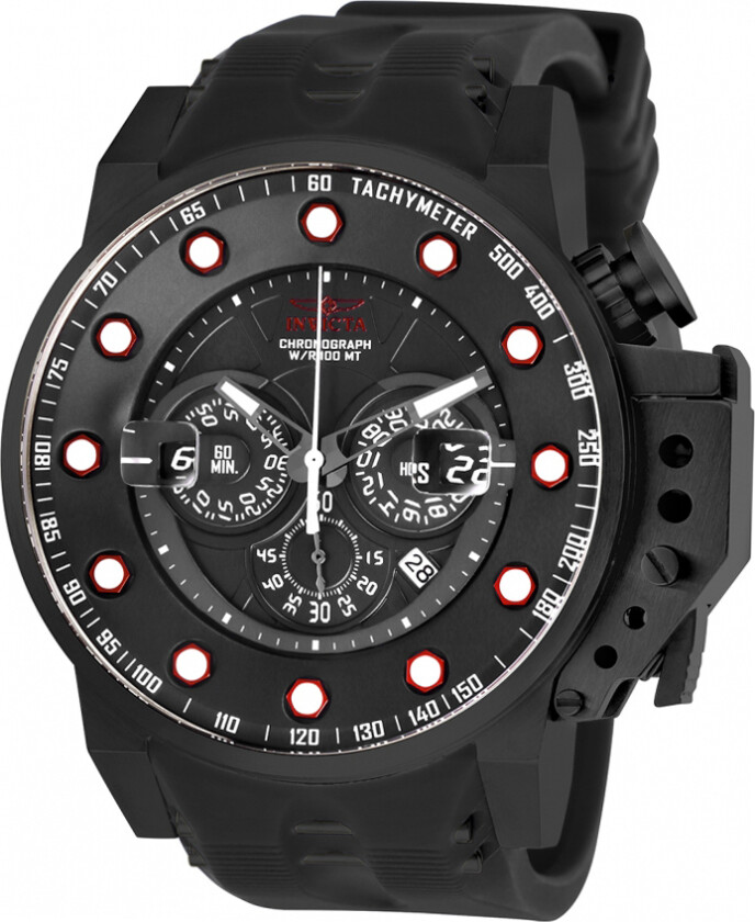Herreklokke 25275 I-Force Sort/Gummi Ø50 mm