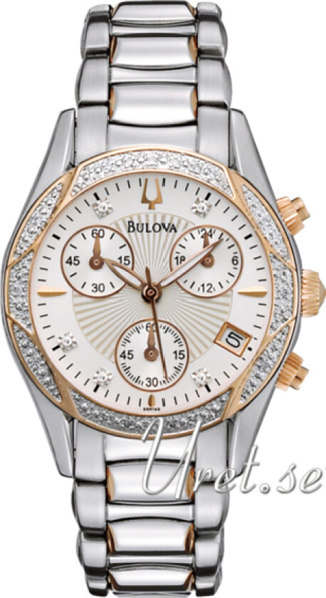 Dameklokke 98R149 Diamond Hvit/Stål Ø32 mm