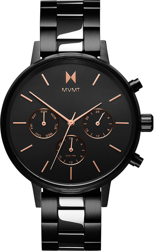 Dameklokke FC01-BL Nova Sort/Stål Ø38 mm
