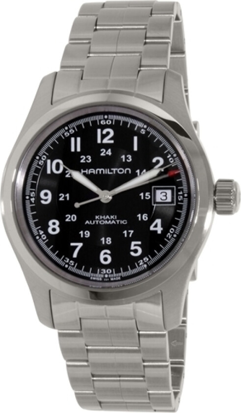 Herreklokke H70455133 Khaki Field Sort/Stål Ø38 mm