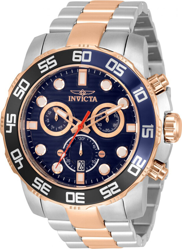 Herreklokke 33301 Pro Diver Blå/Rose-gulltonet stål Ø50 mm