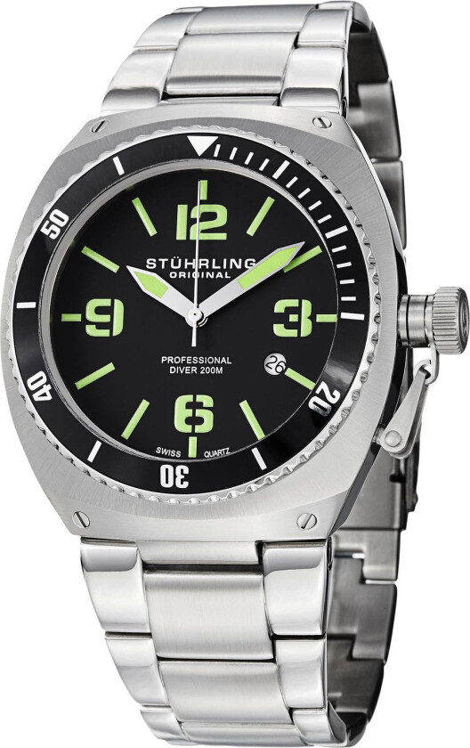 Herreklokke 410.331171 Sort/Stål Ø46 mm
