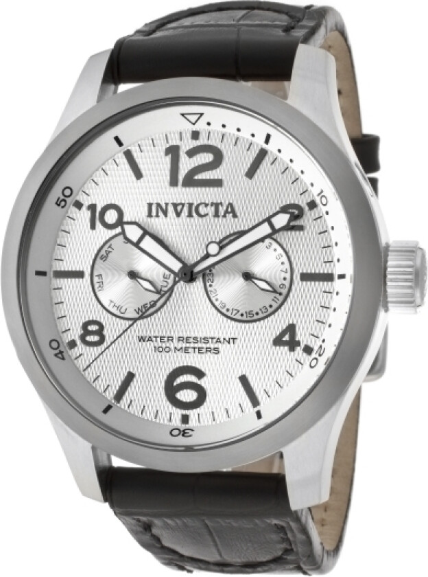 Herreklokke 13009 I-Force Sølvfarget/Lær Ø48 mm