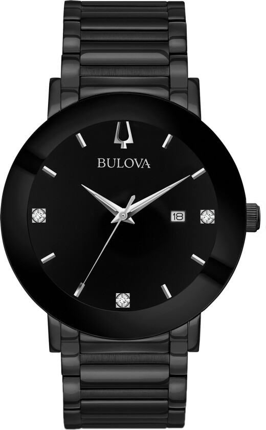 Herreklokke 98D144 Sort/Stål Ø42 mm