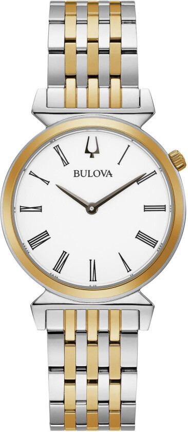 Dameklokke 98L264 Classic Hvit/Gulltonet stål Ø30 mm