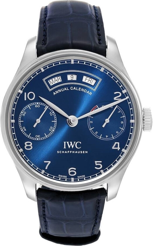Herreklokke IW503502 Portuguese Blå/Lær Ø44.2 mm