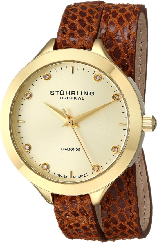 Dameklokke 624.03 Vogue Gull/Lær Ø38 mm