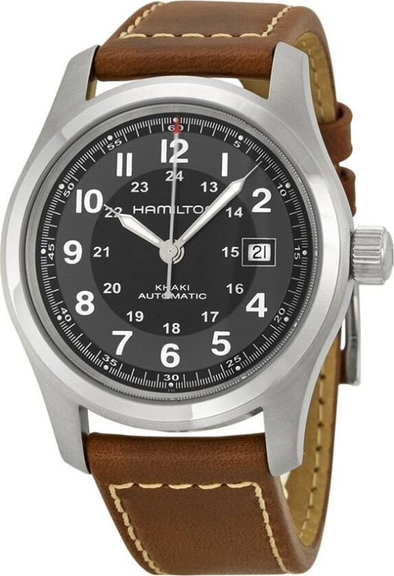 Herreklokke H70555533 Field Sort/Lær Ø42 mm