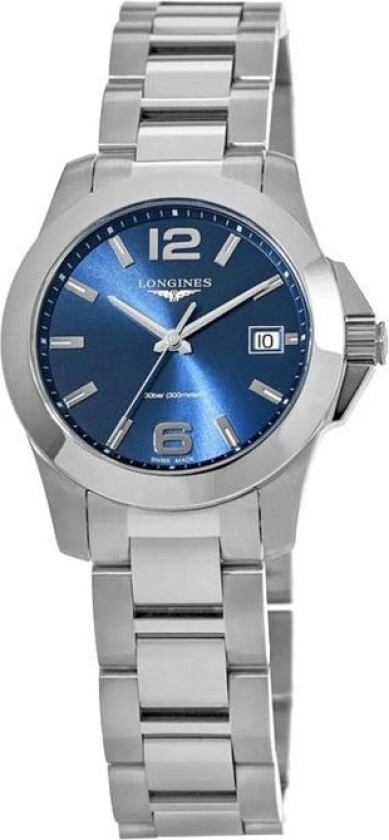 Dameklokke L3.377.4.96.6 Conquest Blå/Stål Ø34 mm