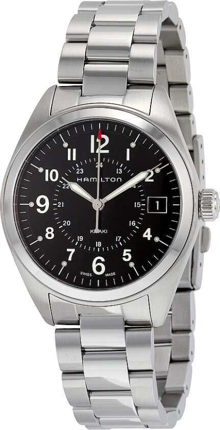 Herreklokke H68551933 Khaki Sort/Stål Ø40 mm