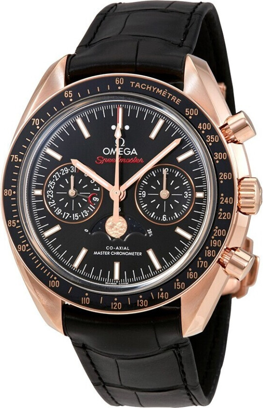 Herreklokke 304.63.44.52.01.001 Speedmaster Moonwatch Sort/Lær
