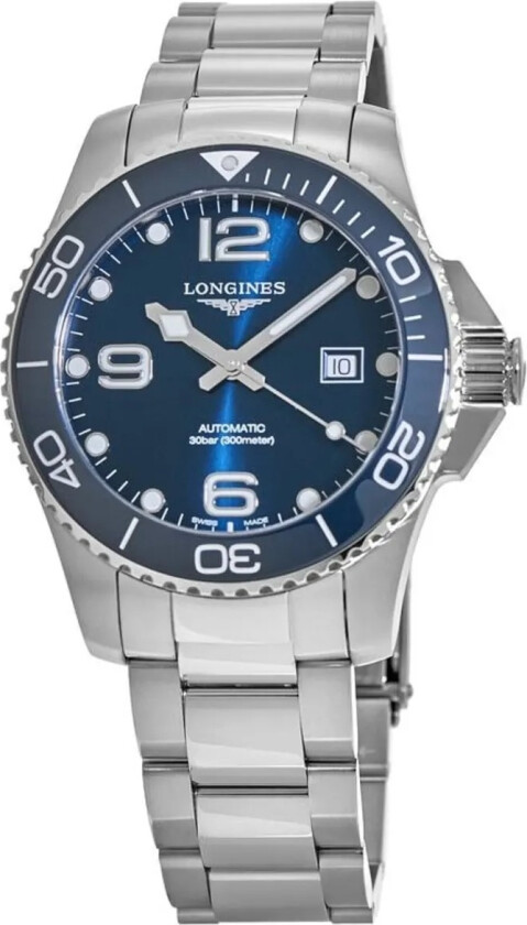 Herreklokke L3.782.4.96.6 Hydroconquest Blå/Stål Ø43 mm