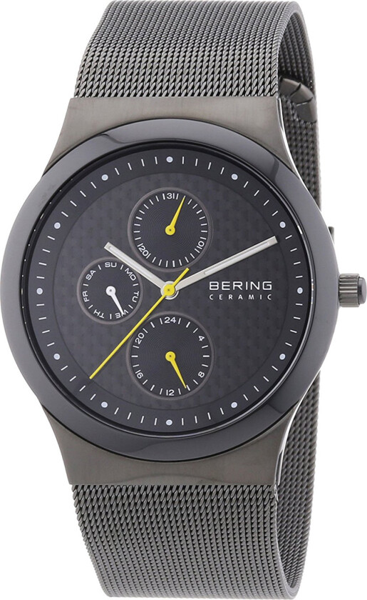 Herreklokke 32139-222 Ceramic Sort/Stål Ø39 mm