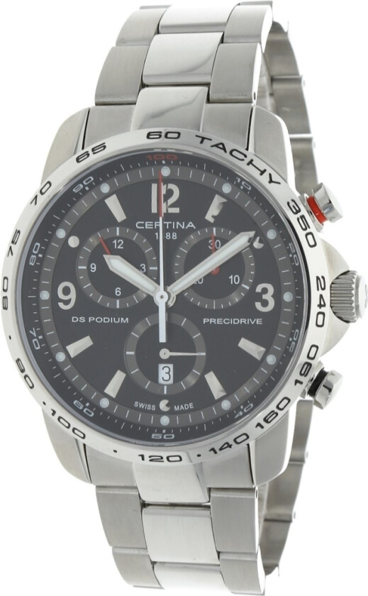 Herreklokke C001.647.11.057.00 DS Podium Sort/Stål Ø44 mm