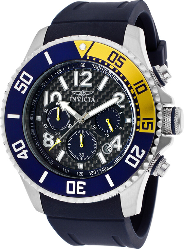 Herreklokke 13728 Pro Diver Sort/Gummi Ø48 mm