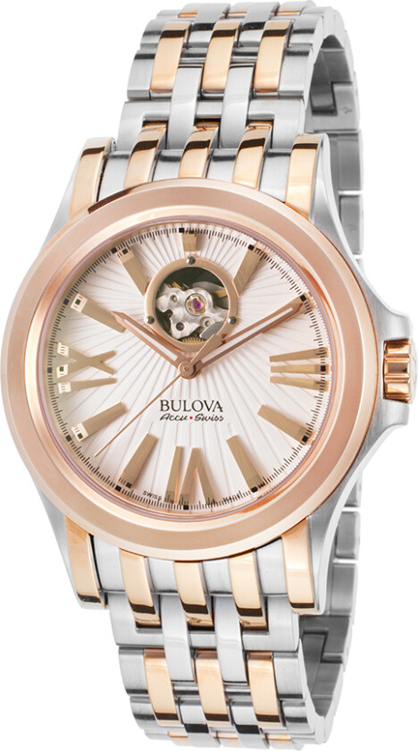 Herreklokke 65A105 Accutron Hvit/Rose-gulltonet stål Ø40 mm