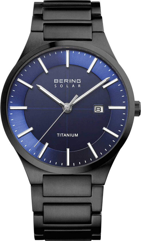 Herreklokke 15239-727 Solar Blå/Titan Ø39 mm