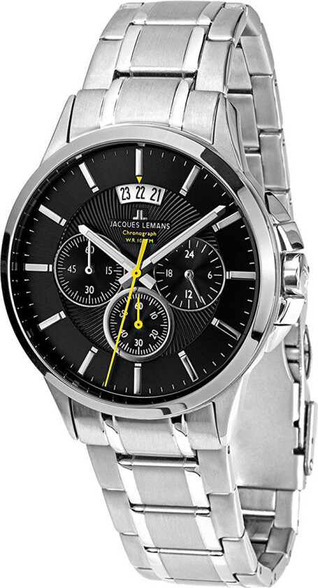 Herreklokke 1-1542D Sydney Sort/Stål Ø42 mm