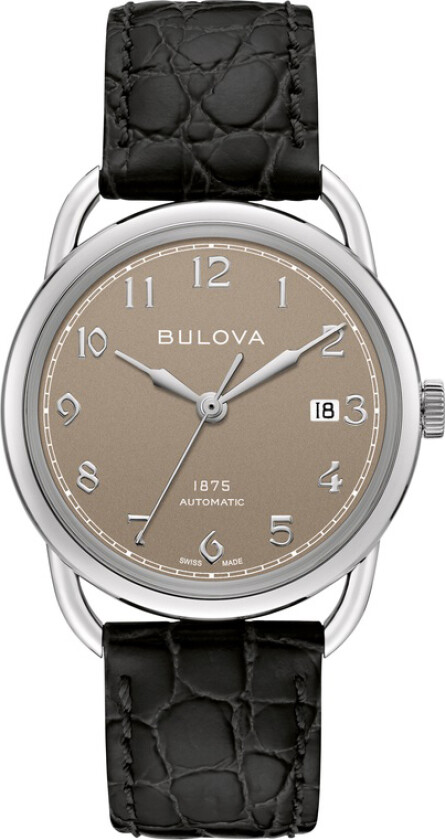 Herreklokke 96B324 Brun/Lær Ø39 mm