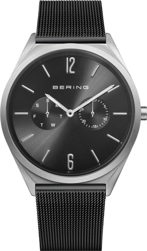 Herreklokke 17140-102 Sort/Stål Ø40 mm