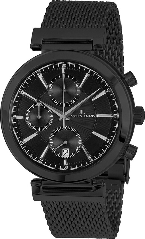 Herreklokke 1-1699E Verona Sort/Stål Ø45 mm