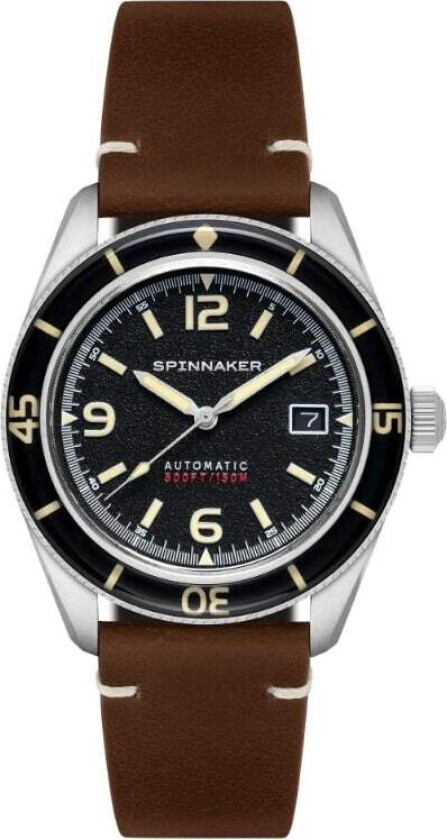 Herreklokke SP-5055-01 Fleuss Sort/Lær Ø43 mm