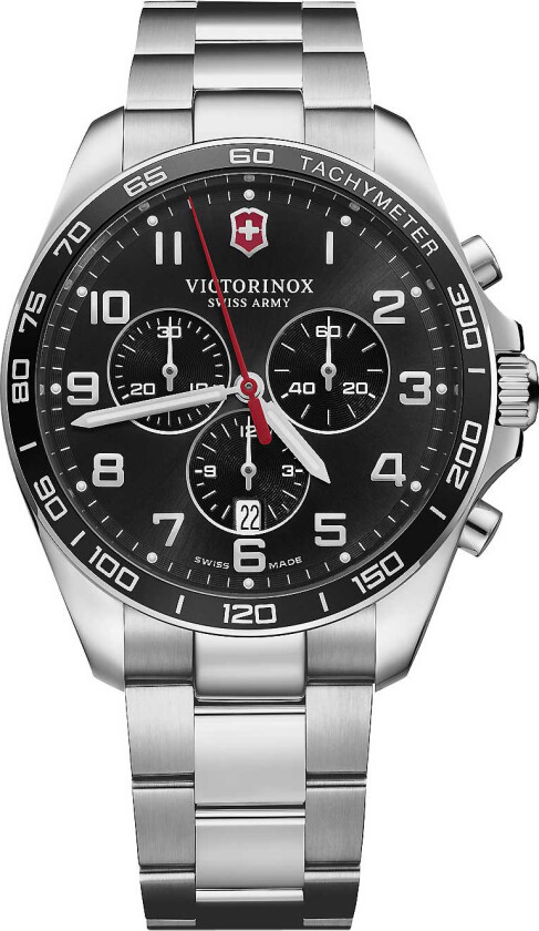 Herreklokke 241899 Sort/Stål Ø42 mm