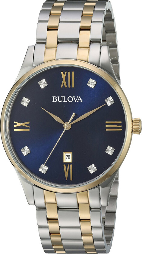 Herreklokke 98D130 Diamond Blå/Gulltonet stål Ø40 mm