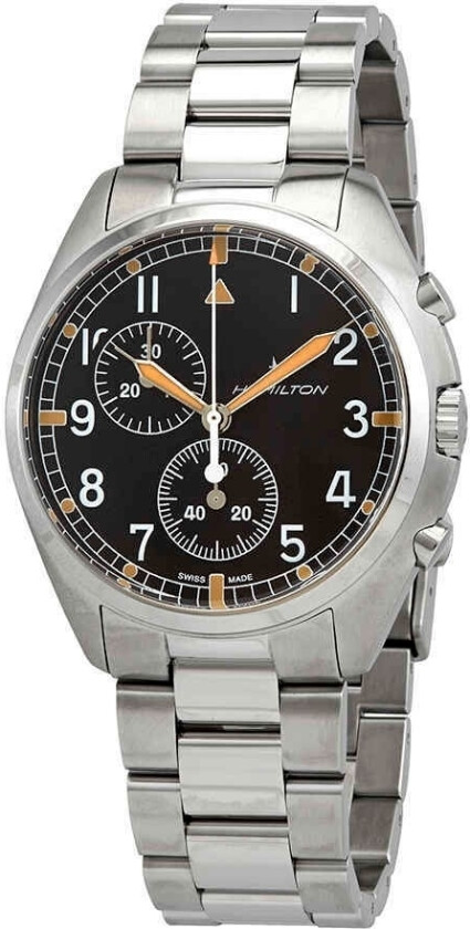 Herreklokke H76522131 Sort/Stål Ø41 mm