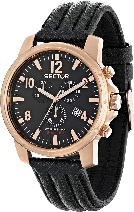 Herreklokke R3271689003 Sort/Lær Ø48.26 mm