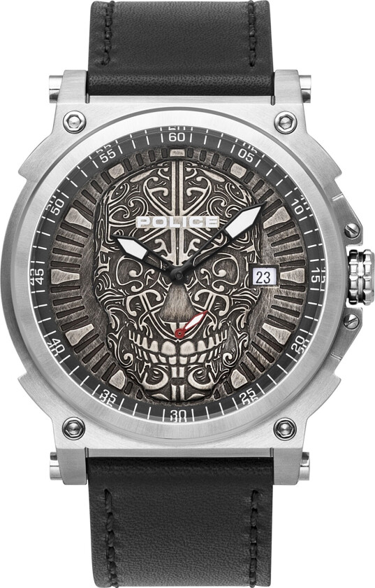 Herreklokke PL15728JS.61 Compass Grå/Lær Ø48 mm