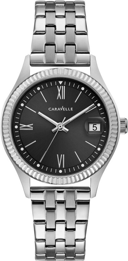 Dameklokke 43M115 Caravelle Sort/Stål Ø32 mm
