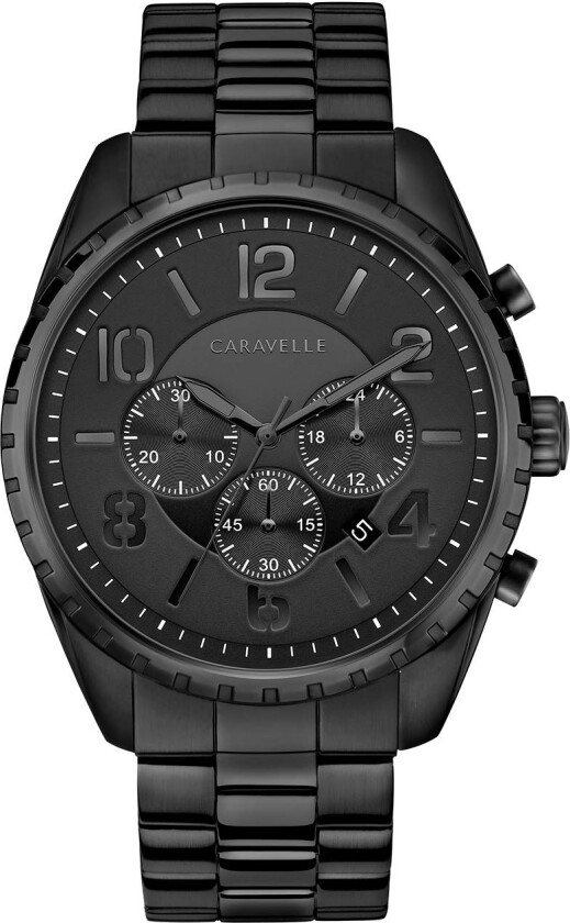 Herreklokke 45B150 Sort/Stål Ø44 mm