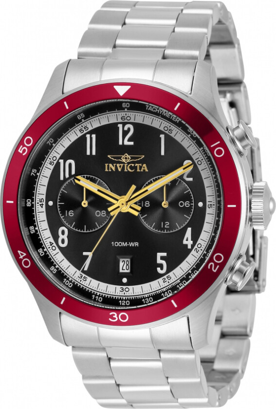 Herreklokke 33963 Sort/Stål Ø46 mm