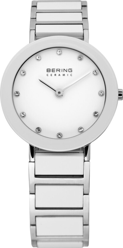 Dameklokke 11429-754 Ceramic Hvit/Stål Ø29 mm