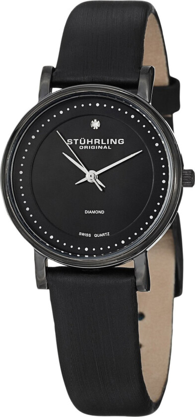 Dameklokke 734L.03 Sort/Lær Ø29 mm