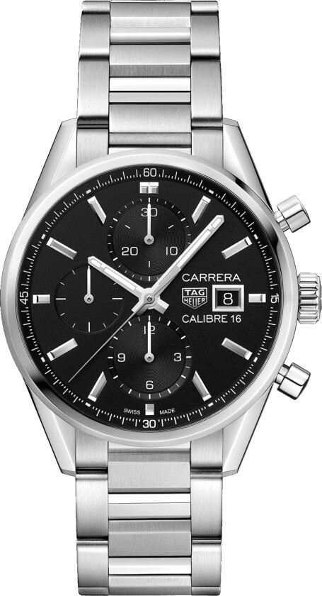 Herreklokke CBK2110.BA0715 Carrera Sort/Stål Ø41 mm