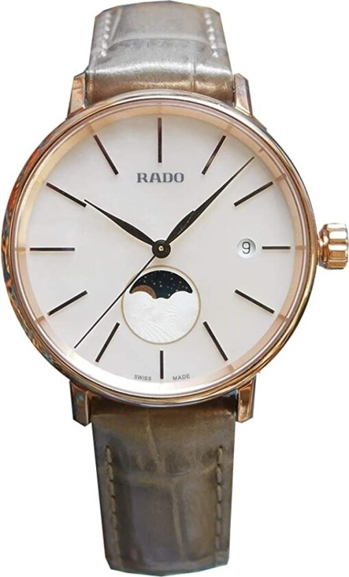 Dameklokke R22885945 Coupole Hvit/Lær Ø34 mm