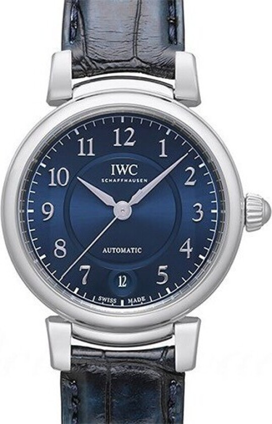 Dameklokke IW458312 Da Vinci Blå/Lær Ø36 mm