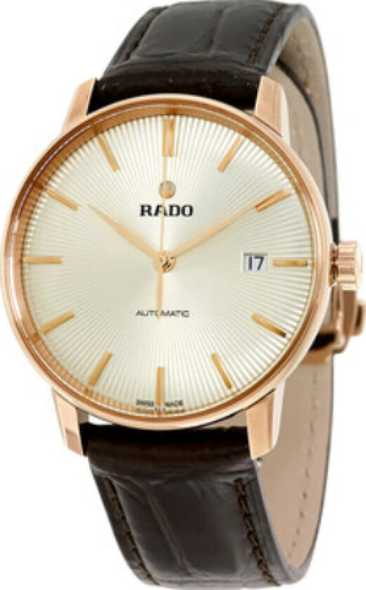 Herreklokke R22861115 Coupole Antikkhvit/Lær Ø38 mm