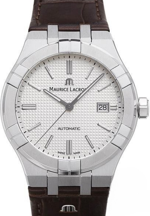 Herreklokke AI6008-SS001-130-1 Aikon Sølvfarget/Lær