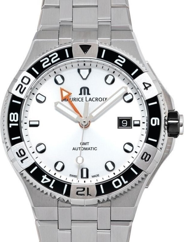 Herreklokke AI6158-SS00F-130-A Aikon Hvit/Stål Ø43