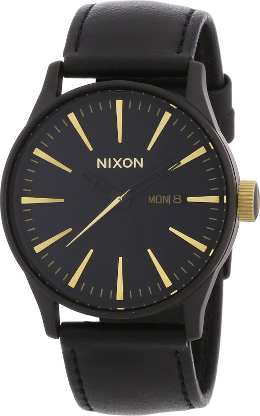 Herreklokke A1051041-00 Sort/Lær Ø42 mm