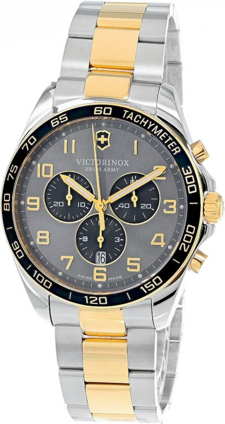 Herreklokke 241902 Grå/Gulltonet stål Ø42 mm